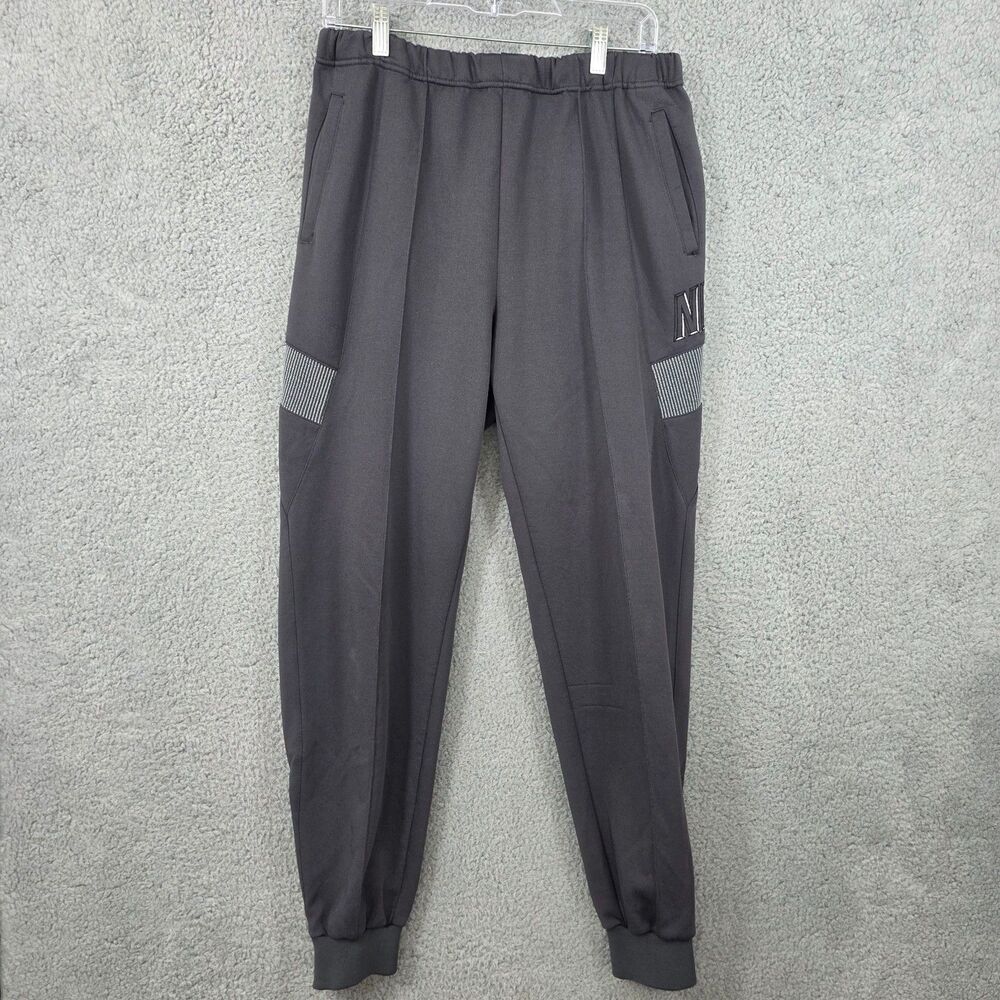 Nike Men's Gray Track Pants Ankle Zip NIKE Spellout Size Large